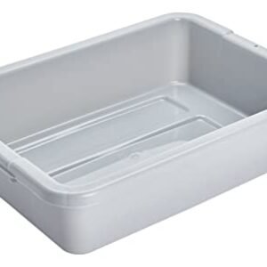 Rubbermaid Commercial Products Standard Bus/Utility Box, 4.6-Gallon, Gray, Plastic, Heavy Duty Restaurant Wash Basin/Dish Washing Tub for Kitchen Organization/Storage