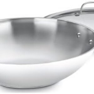 Cuisinart 14-Inch Stir-Fry Pan, Helper Handle and Glass Cover, Chef's Classic Stainless Steel, 726-38H