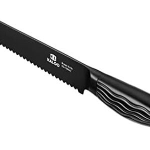 KALOO Serrated Bread Knife, Bread Knife For Homemade Bread, Professional Bread Cutter & Bread Slicers, Ultra Sharp German Stainless Steel, Full Tang With Sheath (8-Inch Blade With 5-inch Handle)