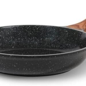ESLITE LIFE Nonstick Ceramic Frying Pan Skillet, Non-Toxic Egg Omelette Kitchen Cooking Pans Compatible with All Stovetops (Gas, Electric & Induction), PTFE & PFOA Free (Black, 8'')