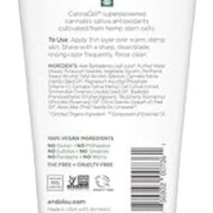 Andalou Naturals CannaCell MEN Smooth Glide Shave Cream, 6 Ounce