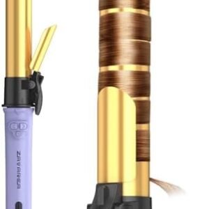 Rotating Curling Iron 1 1/4 Inch, 2024 Upgraded ZAVAREA Automatic Curling Iron with Extra-Long Barrel, Dual Voltage Self Curling Wand 1.25" Hair Curler for Long Hair for Effortless Waves, Beach Curls