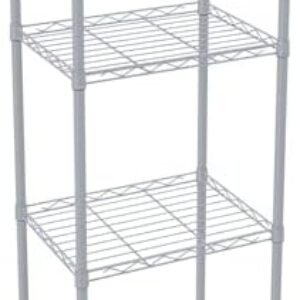 4 Tier Fixed Layer Spacing Storage Shelf Metal Storage Rack Wire Shelving Unit Storage Shelves Metal 528Lbs Capacity 17" L x 13" W x 47" H for Pantry Closet Kitchen Laundry Grey
