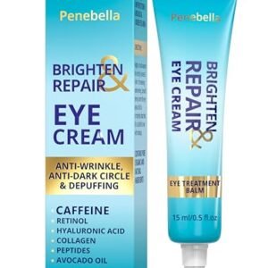Niacinamide Eye Cream - Caffeine, Hyaluronic, Collagen, Retinol - for Dark Circle, Puffiness & Wrinkles - Brighten & Repair Anti Aging Balm