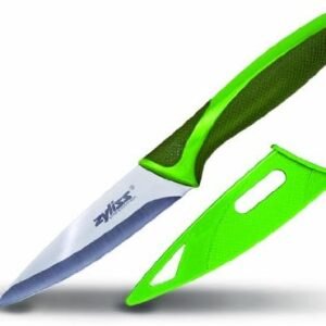 ZYLISS Paring Knife with Sheath Cover, 3.5-Inch Stainless Steel Blade, Green