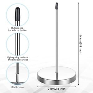 Photect 4 Pcs Ticket Holder for Restaurant Set Including 2 Stainless Steel Receipt Holder Spike Ticket Spike and 2 Aluminum Slide Rack Rail for Restaurant Cafes Kitchen(Silver, 15.8 x 2.3 Inch)