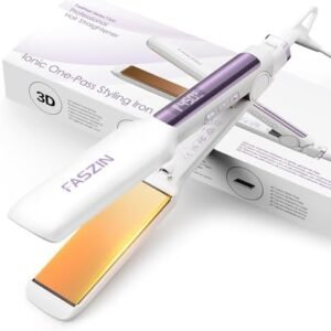 Professional Hair Straightener, 1.65inch Wide-Plate, Titanium Negative Ion Flat Iron, 30s Rapid Heating, LED Real-Time Temp Display, Wide Voltage & 10 Adjustable Temperature Levels (260-450℉)