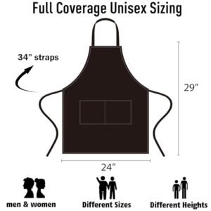 NOBONDO 12 Pack Bib Apron – Unisex Black Apron Bulk with 2 Roomy Pockets Machine Washable for Kitchen Crafting BBQ Drawing