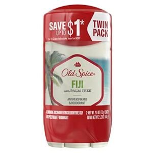 Old Spice Antiperspirant Deodorant for Men Fiji, 2.6 oz Twin Pack