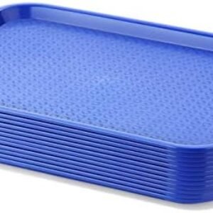 New Star Foodservice 24364 Blue Plastic Fast Food Tray, 10 by 14 Inch, Set of 12