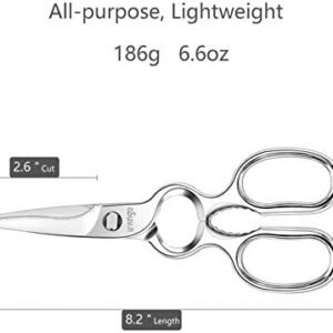 LIVINGO Kitchen Forged Shears Heavy Duty Come Apart Ultra Sharp Multi-function Stainless Steel Scissors Bottle Opener, Nut Cracker 8.5 inch