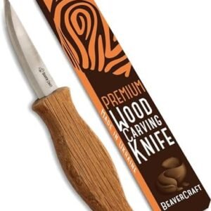 BeaverCraft Wood Carving Knife for Whittling Sloyd Knife C4 3.14" Wood Whittling Knife for Roughing Wood Carving Chisel Knife for Beginners and Profi - Spoon Carving Tools Knives for Woodworking