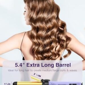 Rotating Curling Iron 1 1/4 Inch, 2024 Upgraded ZAVAREA Automatic Curling Iron with Extra-Long Barrel, Dual Voltage Self Curling Wand 1.25″ Hair Curler for Long Hair for Effortless Waves, Beach Curls