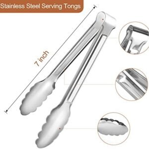 6 Pack Serving Tongs Kitchen Tongs, Buffet Tongs, Stainless Steel Food Tong Serving Tong, small tongs