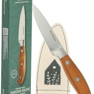 Oprah's Favorite Things - 4 Inch German Steel Paring Knife W/Italian Olive Wood Forged Handle
