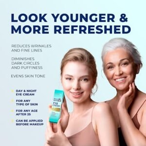 Niacinamide Eye Cream – Caffeine, Hyaluronic, Collagen, Retinol – for Dark Circle, Puffiness & Wrinkles – Brighten & Repair Anti Aging Balm