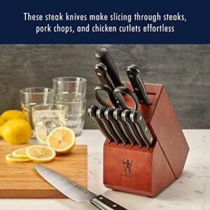 HENCKELS Solution Razor-Sharp Steak Knife Set of 8, German Engineered Informed by 100+ Years of Mastery,Black