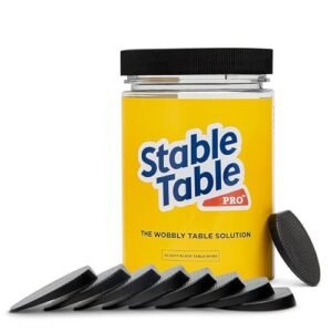 Stable Table - Black Restaurant Table Leg 30 Shim Wedges Premium Furniture Levelers Table Shims, Home Improvement DIY Levelers - Rubber Type Texture, Firm, Non-Slip, Doors, Tables and More