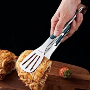 cooking tongs,kitchen tongs- Stainless Steel Metal, Long, Heavy-Duty, and Ergonomic – Perfect for kitchen, Stainless steel tongs, kitchen gadgets,dishwasher safe 7-inch(silicone handle, small)