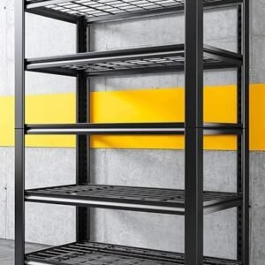 REIBII Garage Shelving,2500LBS Storage Shelves Heavy Duty Shelving Adjustable 5-Tier Industrial Metal Shelving Units for Garage, Basement, Pantry,Warehouse, School,Commercial,36" W x 16" D x 72" H