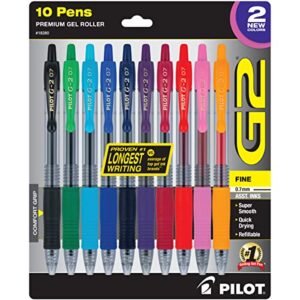 PILOT G2 Limited Edition Harmony Ink Collection Retractable Gel Pens, 0.7mm Fine Point, Assorted Ink, 10-Pack(New Rose Pink & Grape Inks), 10-Pack