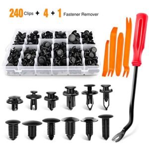 GOOACC – GRC-33 240PCS Bumper Retainer Clips Car Plastic Rivets Fasteners Push Retainer Kit Most Popular Sizes Auto Push Pin Rivets Set -Door Trim Panel Fender Clips for GM Ford Toyota Honda Chrysler