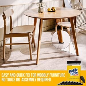 Stable Table – Black Restaurant Table Leg 30 Shim Wedges Premium Furniture Levelers Table Shims, Home Improvement DIY Levelers – Rubber Type Texture, Firm, Non-Slip, Doors, Tables and More