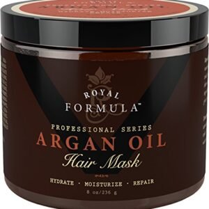 Argan Oil Hair Mask, 100% Organic Argan & Almond Oils - Deep Conditioner, Repair Dry Damaged, Color Treated & Bleached Hair - Hydrates & Stimulates Hair Growth, 8 Oz