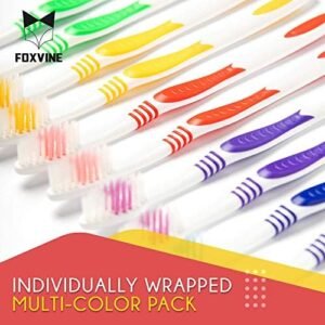 Bulk Toothbrushes 25 Pack | Individually Wrapped Travel Toothbrush Set for Adults & Kids | Made with a Medium-Soft Large Brush Head | BPA-Free & Disposable!