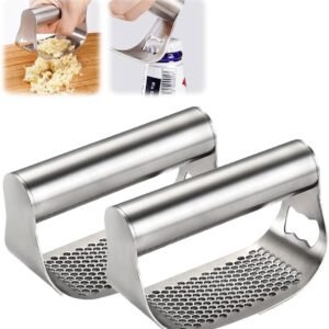 Stainless Steel Garlic Press,2024 Newest Garlic Press Stainless Steel Garlic Mincer Garlic Crusher,Comfortable Handle Garlic Chopper for Smash Garlic Kitchen Tools (2PCS)