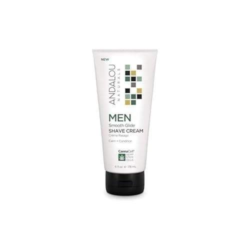 Andalou Naturals CannaCell MEN Smooth Glide Shave Cream, 6 Ounce