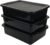 13 L Food Service Bus Tubs with Lids, 3 Packs Commercial Tote Box, Black