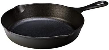 Lodge 9 Inch Cast Iron Pre-Seasoned Skillet – Signature Teardrop Handle – Use in the Oven, on the Stove, on the Grill, or Over a Campfire, Black