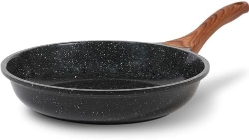 ESLITE LIFE Nonstick Ceramic Frying Pan Skillet, Non-Toxic Egg Omelette Kitchen Cooking Pans Compatible with All Stovetops (Gas, Electric & Induction), PTFE & PFOA Free (Black, 8”)