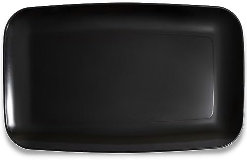 Blue Sky Organic Black Disposable Rectangular Trays – 1 Count, 18″x11″ | Elegant Plastic Serveware & Sturdy Party Essentials