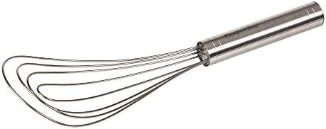 Prepworks by Progressive 10″ Flat Whisk, Handheld Steel Wire Whisk Perfect for Whisking, Flat Roux Whisk, Gravy Stirring, BPA Free, Dishwasher Safe