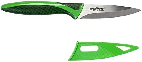 ZYLISS Paring Knife with Sheath Cover, 3.5-Inch Stainless Steel Blade, Green