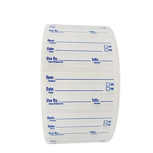 ATL Direct 2×1 Dissolvable Labels for Food Containers (500, Blue) – Writeable, Heat-Resistant, Freezer-Safe, Bilingual Restaurant Supplies