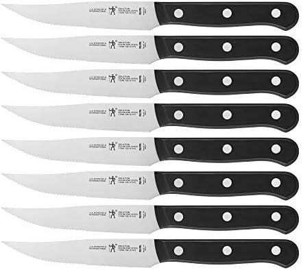 HENCKELS Solution Razor-Sharp Steak Knife Set of 8, German Engineered Informed by 100+ Years of Mastery,Black