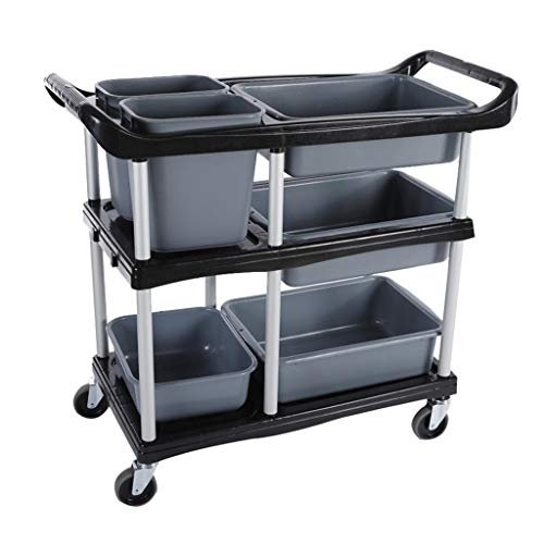 Storage Cart 3 Tier Heavy Duty Commercial Grade Utility Cart,Carts with Wheels,Multi-Function Mobile Shelving Unit Organizer for Hotel,Restaurant,Kitchen, Bedroom,Laundry Room (Size : 41″x37″)