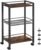 Bar Cart, 3-Tier Mobile Rolling Cart with Protective Rails, Industrial Serving Cart with Wheels, Beverage Cart with Protective Rails, for Home, Kitchen, Dining Room UFG01TC01