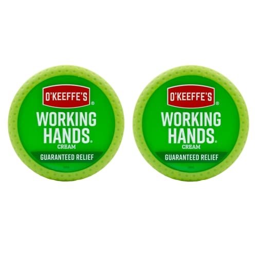 O’Keeffe’s Working Hands Hand Cream for Extremely Dry, Cracked Hands, 3.4 Ounce Jar, (Pack 2)