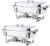 70012-Gray 2 Pack 8QT Chafing Dish High Grade Stainless Steel Chafer Complete Set, 8 Qt, Alpine Gray Handle