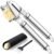 Premium Garlic Press Stainless Steel, Garlic Mincer Tool, Garlic Crusher Tool, Garlic Smasher Garlic Masher Includes Silicone Garlic Peeler & Cleaning Brush, Dishwasher Safe, Silver