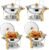 Chafing Dish Buffet Set 4 Pack, 5QT Round Chafing Dishes for Buffet with Glass Lid & Lid Holder, Stainless Steel Chafers and Buffet Warmers Sets for Catering, Parties and Weddings, Gold