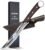 Huusk Brisket Slicing Knife, 8 Inch Meat Knife Carving for Meat, Hand Forged Meat Cutting Knife Butcher, Wood Handle Bbq Knife, Full Tang Cimeter Knife for Home Outdoor Camping