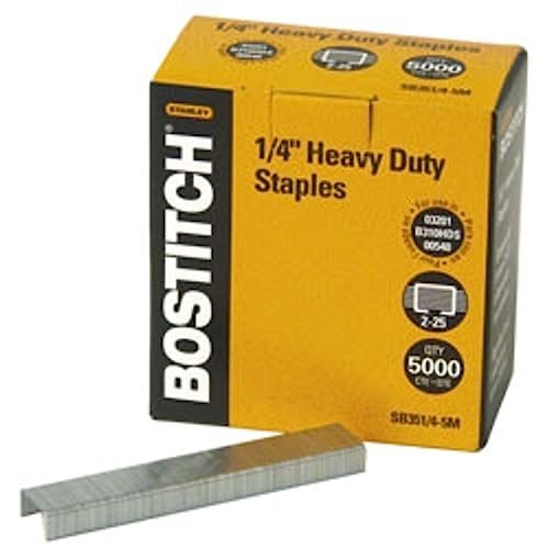 Bostitch Office Heavy Duty Premium Staples, 2-25 Sheets, 0.25 Inch Leg, 5,000 Per Box (SB351/4-5M)