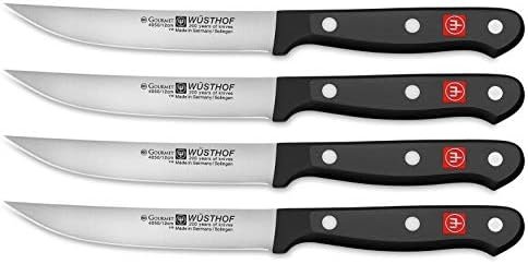 Wusthof Gourmet Four 4-Piece German Precise Laser Cut High Carbon Stainless Steel Kitchen Steak Knife Set – Model 9729