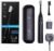 MOON Sonic Electric Toothbrush for Adults, 5 Smart Modes to Clean, Whiten, Massage and Polish Teeth, Rechargeable with Travel Case and 2 Toothbrush Heads, Black