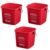 Noble Products Small Red Sanitizing Bucket – 3 Quart Cleaning Pail – Set of 3 Square Containers, Plastic